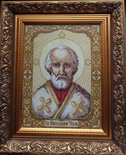 Продаю вышитую икону Св. Николай Чудотворец