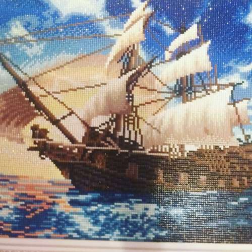 Продаю готовую картину мозаику Корабль  LG205 