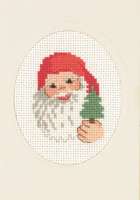 Набор для вышивания открытки PERMIN арт 17-1259 "Санта с колокольчиком"