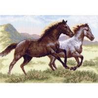 Рисунок на канве МАТРЕНИН ПОСАД арт.1223 Бегущие кони