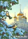 Рисунок на габардине "М.П. Студия" арт.Г-013 "Храм"