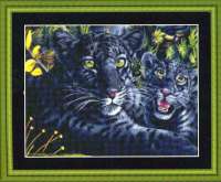 Набор для вышивания Kustom Krafts 99397 Черная пантера с детенышами