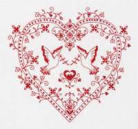 Набор для вышивания Панна СО-1403 Сердце с голубями