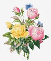 Набор для вышивания LUCA-S арт. lucas.BU4003 Желтые розы и бенгальские розы 