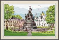 Набор для вышивания ОВЕН арт. oven.1217 Памятник Тысячелетие России В. Новгород