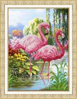 Набор для вышивания бисером Паутинка арт.Б1451 Фламинго