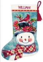 Набор для вышивания "DIMENSIONS" арт.71-09159 "Новогодний носок от снеговика"