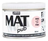 Краски акриловые "PEBEO" экстра матовая Mat Pub №1 500 мл арт. 257017 ярко-розовый