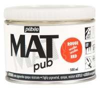Краски акриловые "PEBEO" экстра матовая Mat Pub №2 500 мл арт. 257005 красный алый