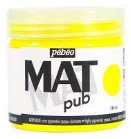 Краски акриловые "PEBEO" экстра матовая Mat Pub №3 140 мл арт. 256026 желтый флуоресцентный