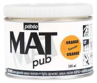 Краски акриловые "PEBEO" экстра матовая Mat Pub №3 500 мл арт. 257027 оранжевый флуоресцентный