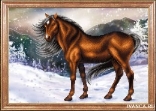 Рисунок на ткани Магия Канвы арт.МК- КС061 "Конь на снегу" 39х27 см