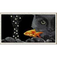 Рисунок на ткани Конёк арт. konek.1332 "Кот и золотая рыбка"