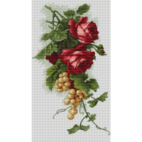 Набор для вышивания крестом LUCA-S Арт: lucas.B2229  Красные розы с виноградом 