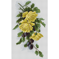 Набор для вышивания крестом LUCA-S Арт: lucas.B2230 Жёлтые розы с виноградом 
