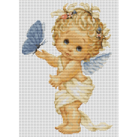 Набор для вышивания крестом LUCA-S Арт: lucas.B368 Ангелочек с бабочкой 