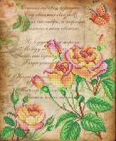 Рисунок на габардине М.П. Студия арт. mpstudia.Г-167 Поэтические розы