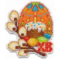 Набор для вышивания крестом Овен арт. oven.1289 "Пасхальное яйцо" Магнит