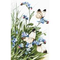 Набор для вышивания крестом Letistitch арт. LETI.939 " Butterflies and bluebird flowers"