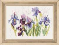 Набор для вышивания LANARTE арт. lanarte.PN-0008027 "Tripych blue flowers - irisses"
