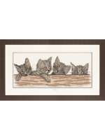 Набор для вышивания LANARTE арт. lanarte.PN-0008315 "Cats over the fence"
