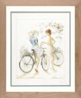 Набор для вышивания LANARTE арт. lanarte.PN-0007949 "Girls on bicycle"