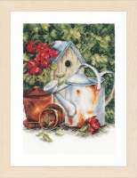Набор для вышивания LANARTE  арт. lanarte.PN-0167124 "Watering can & birdhouse"