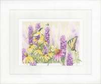 Набор для вышивания LANARTE  арт. lanarte.PN-0147540 "Butterfly bush and echinacea"