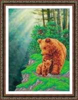 Набор для вышивания бисером Паутинка арт.Б1459 Медвежья семейка