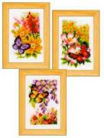 Набор для вышивания из 3-х сюжетов VERVACO арт. vervaco.PN-0155954 "Цветы и бабочки"