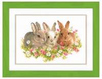 Набор для вышивания VERVACO арт. vervaco.PN-0143866 "Кролики в цветочном поле"