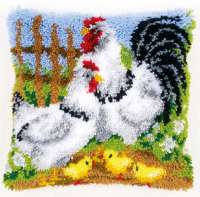 Набор для вышивания подушки VERVACO арт. vervaco.PN-0148984 "Куриное семейство на ферме"