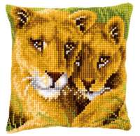 Набор для вышивания подушки VERVACO арт. vervaco.PN-0145970 "Лев с львенком"