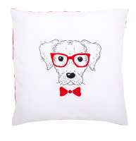 Набор для вышивания подушки VERVACO арт. vervaco.PN-0155963 "Собака в красных очках"
