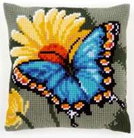 Набор для вышивания подушки VERVACO арт. vervaco.PN-0156041 "Бабочка и желтый цветок"
