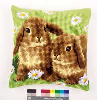 Набор для вышивания подушки VERVACO арт. vervaco.PN-0162709 "Два кролика"
