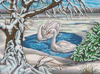 Рисунок на ткани КОНЁК арт. konek.7817 Лебеди на пруду