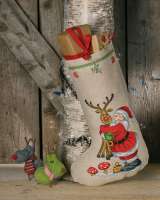 Набор для вышивания сапожка для подарков PERMIN арт. permin.41-0231 "Санта и олень"