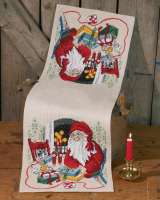 Набор для вышивания дорожки PERMIN  арт. permin.75-0622 "Санта Клаус и кот"