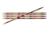 20144 Knit Pro Спицы чулочные Symfonie 6мм/15см, дерево, многоцветный, 5шт