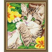 Картина стразами Арт Соло арт. AT5553 "Котенок в цветах"