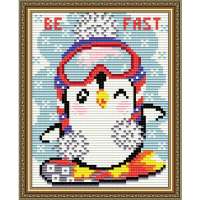 Картина стразами Арт Соло арт. AT6213 "Будь быстрым! Пингвиненок"