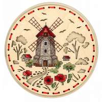 Набор для вышивания крестом на деревянной основе М.П. Студия арт. mpstudia.О-021 "Сельская мельница"