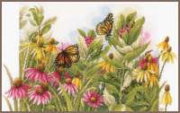Набор для вышивания арт. lanarte.PN-0179972 "Бабочки в цветах" "LANARTE"