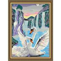 Картина стразами Арт Соло арт. AT3003 "Лебеди у водопада"