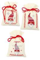 Набор для вышивания мешочков (саше) VERVACO арт vervaco.PN-0155951 "Рождественские гномы"
