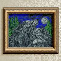 Рисунок на ткани Арт Соло арт. VKA3153 "Волк и волчица"