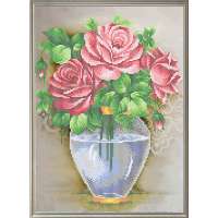 Рисунок на ткани RK LARKES арт. larkes.К3554 "Розы в вазе"