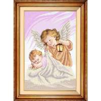 RK LARKES Рисунок на ткани К3032 Ангел и малыш розовый