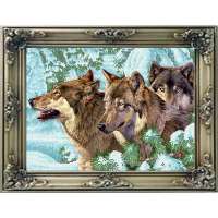 RK LARKES Рисунок на ткани К3043 Волки в лесу